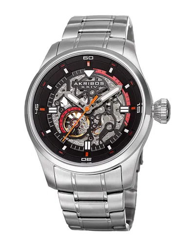 Akribos Xxiv Men's Stainless Steel Watch In Metallic