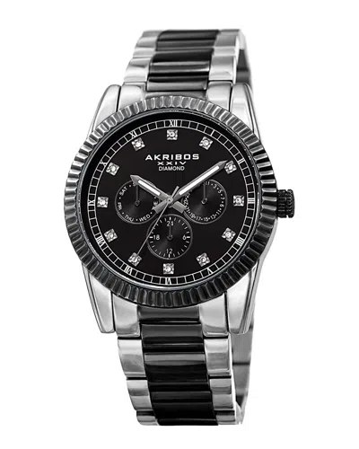 Akribos Xxiv Men's Stainless Steel Watch In Metallic