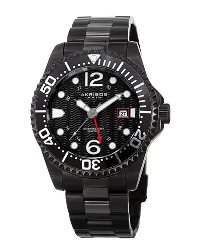 Akribos Xxiv Men's Stainless Steel Watch In Black