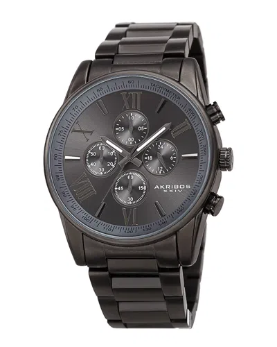 Akribos Xxiv Men's Stainless Steel Watch In Black