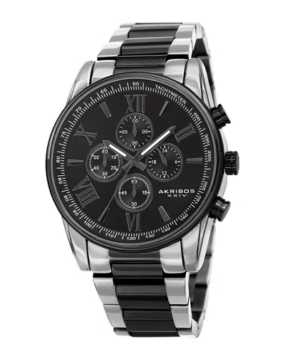 Akribos Xxiv Men's Stainless Steel Watch In Black