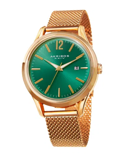 Akribos Xxiv Men's Stainless Steel Watch In Gold