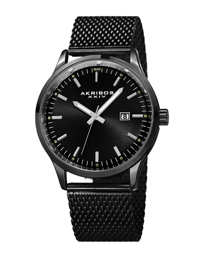 Akribos Xxiv Men's Stainless Steel Watch In Black