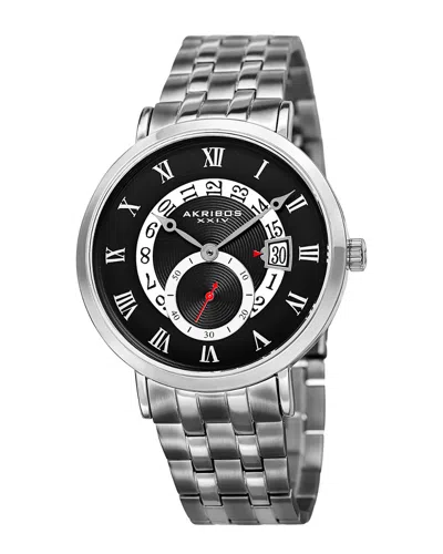 Akribos Xxiv Men's Stainless Steel Watch In Metallic
