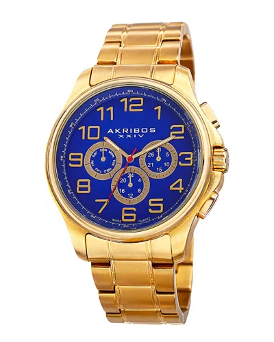 Akribos Xxiv Men's Stainless Steel Watch In Gold