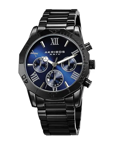 Akribos Xxiv Men's Stainless Steel Watch In Metallic