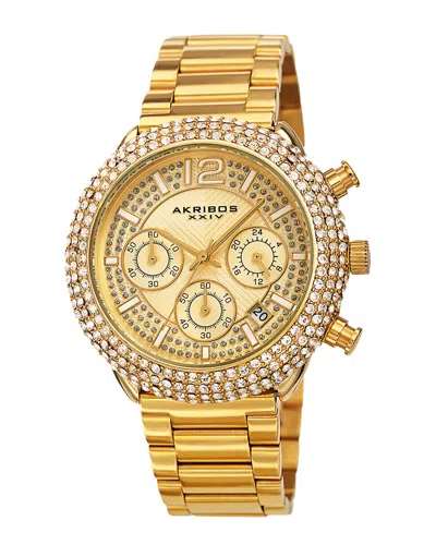 Akribos Xxiv Men's Stainless Steel Watch In Gold
