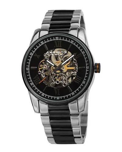 Akribos Xxiv Men's Stainless Steel Watch In Metallic