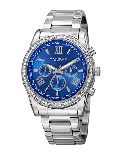 Akribos Xxiv Men's Stainless Steel Watch In White