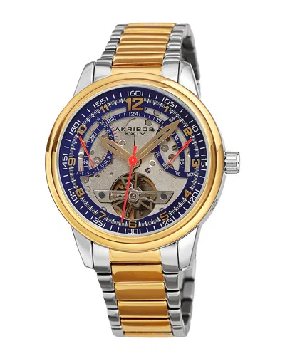 Akribos Xxiv Men's Stainless Steel Watch In Gold