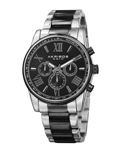 Akribos Xxiv Men's Stainless Steel Watch In Black
