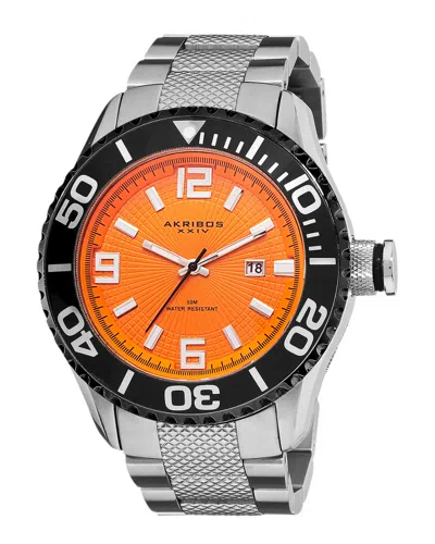Akribos Xxiv Men's Stainless Steel Watch In Metallic