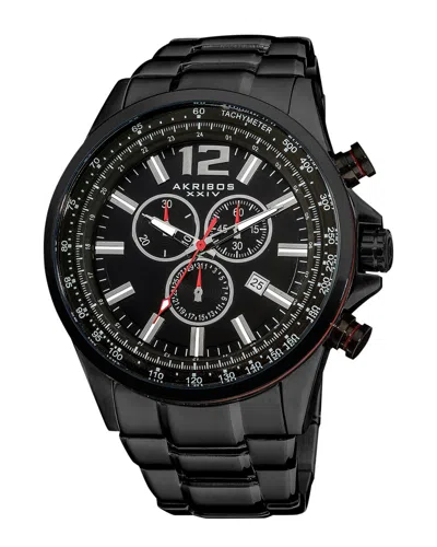 Akribos Xxiv Men's Stainless Steel Watch In Black