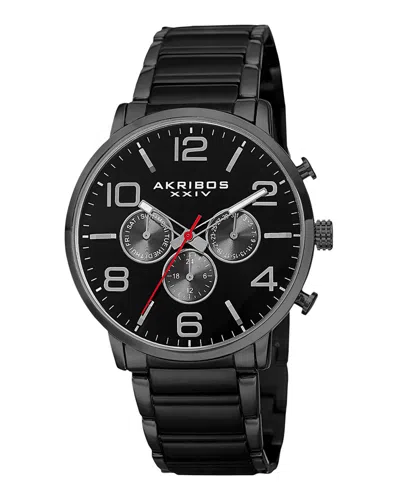 Akribos Xxiv Men's Stainless Steel Watch In Black