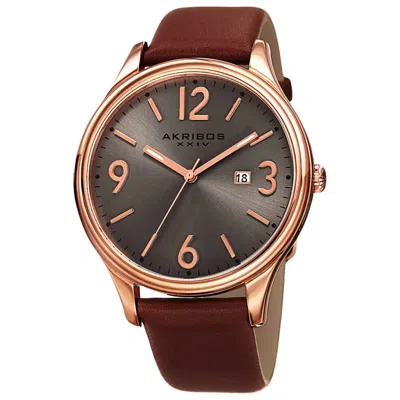 Akribos Xxiv Men's Watch Ak869rg In Brown