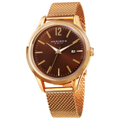 Akribos Xxiv Men's Watch Ak920ygbr In Gold