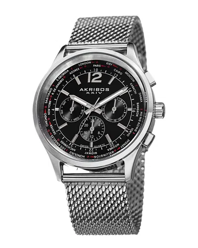 Akribos Xxiv Mens Stainless Steel Watch