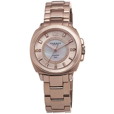 Akribos Xxiv Mother Of Pearl Rose Gold-tone Ladies Watch Ak668rg In Gold / Gold Tone / Mother Of Pearl / Rose / Rose Gold / Rose Gold Tone