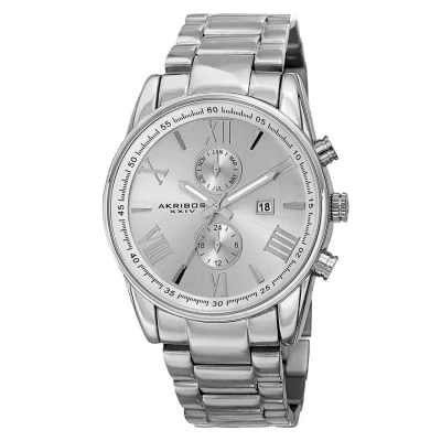 Akribos Xxiv Our Products Quartz Silver Dial Men's Watch P50123 In Metallic