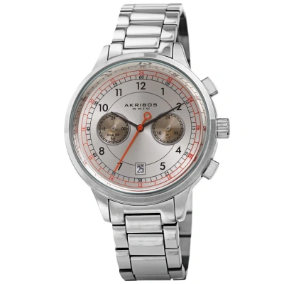 Akribos Xxiv Quartz Silver Dial Men's Watch Ak1071ss In Metallic
