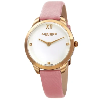 Akribos Xxiv Quartz White Dial Ladies Watch Ak1059pk In Pink