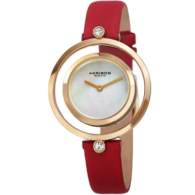 Akribos Xxiv Quartz White Dial Ladies Watch Ak1060rd In Red