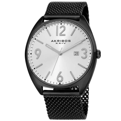 Akribos Xxiv Silver-tone Dial Men's Watch Ak1026bk In Metallic
