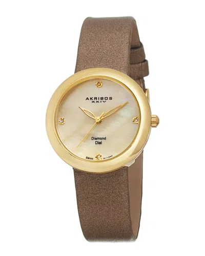 Akribos Xxiv \t Women's Essential Diamond Watch\t In Brown