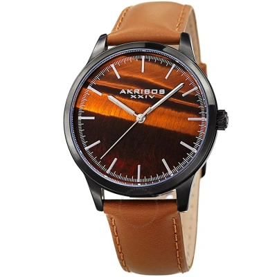 Akribos Xxiv Trek Quartz Brown Dial Men's Watch P50160 In Orange