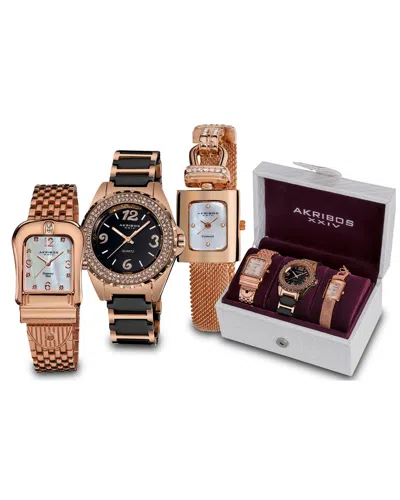 Akribos Xxiv Women's 3pc Watch Gift Set