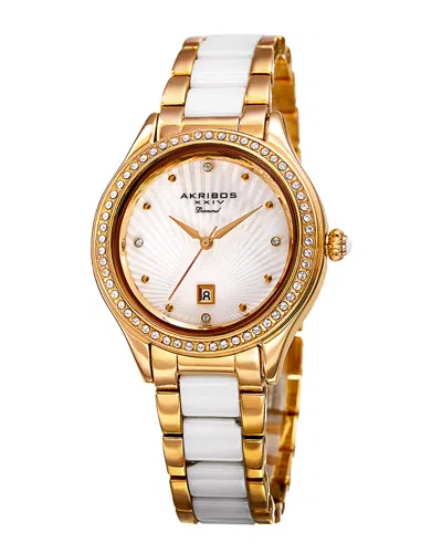 Akribos Xxiv Women's Alloy & Ceramic Watch