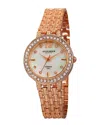 Akribos Xxiv Mother Of Pearl Dial Rose Gold-tone Alloy Ladies Watch Ak757rg