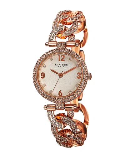 Akribos Xxiv Women's Alloy Watch In Gold