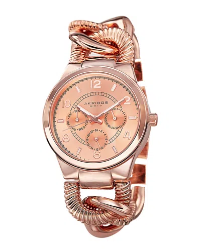 Akribos Xxiv Women's Alloy Watch In Gold
