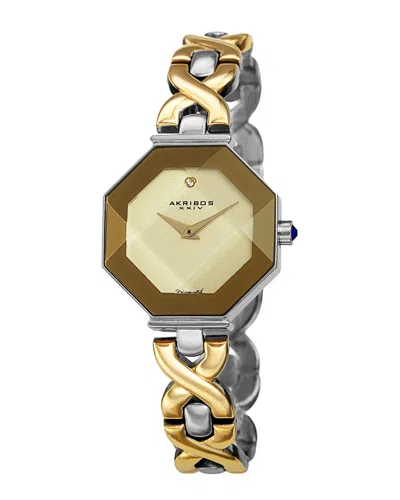 Akribos Xxiv Women's Brass Diamond Watch