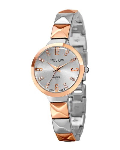Akribos Xxiv Women's Diamond Rockstud Watch In Multi