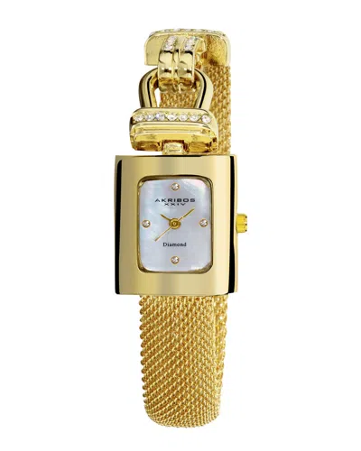Akribos Xxiv Women's Diamond Watch In Gold