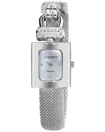 Akribos Xxiv Women's Diamond Watch In Silver