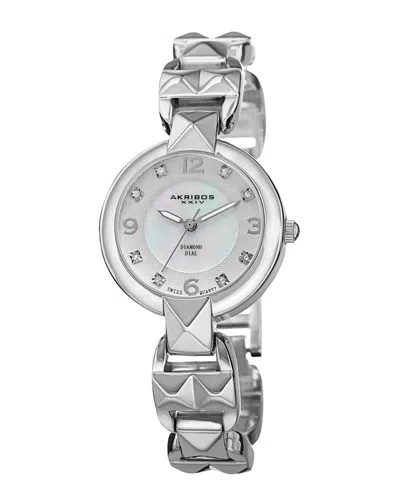 Akribos Xxiv Women's Diamond Watch In Silver