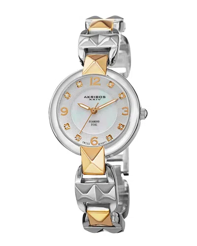 Akribos Xxiv Women's Diamond Watch In Silver
