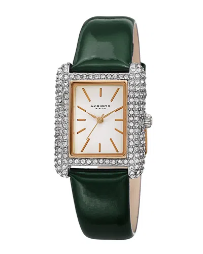 Akribos Xxiv Women's Genuine Patent Leather Watch