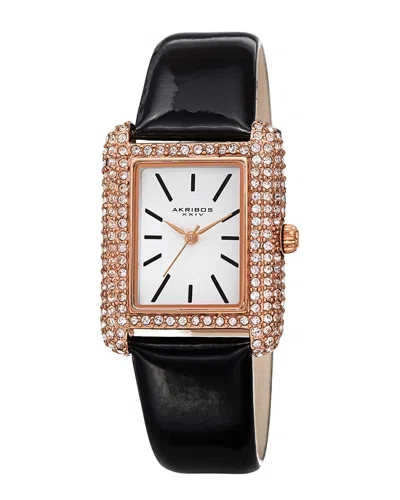 Akribos Xxiv Women's Genuine Patent Leather Watch