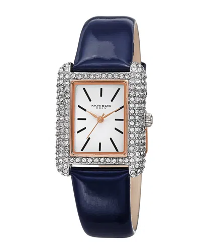 Akribos Xxiv Women's Genuine Patent Leather Watch