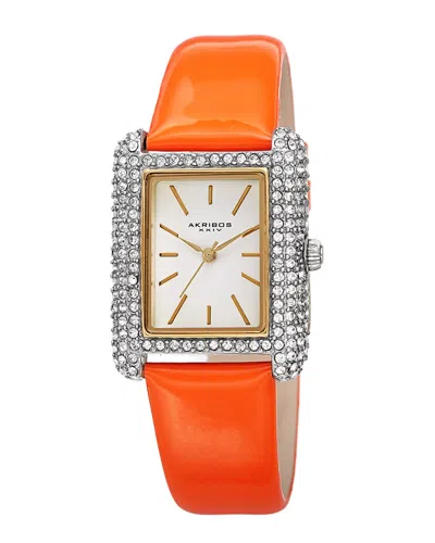 Akribos Xxiv Women's Genuine Patent Leather Watch