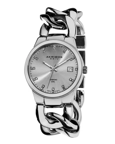 Akribos Xxiv Women's Ladies Diamond Watch In Metallic