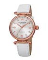 Akribos Xxiv Women's Leather Diamond Watch