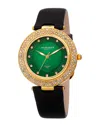 Akribos Xxiv Women's Leather Diamond Watch