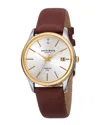 Akribos Xxiv Women's Leather Diamond Watch In Multicolor