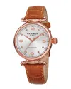 Akribos Xxiv Women's Leather Diamond Watch In Multicolor