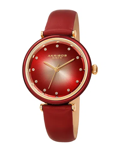 Akribos Xxiv Women's Leather Watch